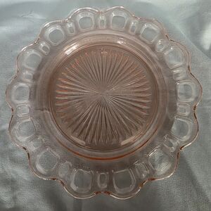 Source Unknown Pink Glass Dinner Plate